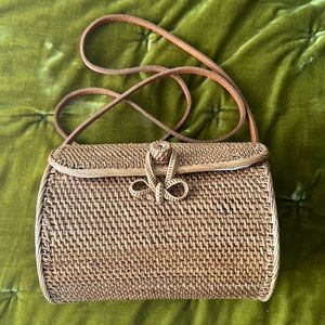 Boho crossbody basket bag